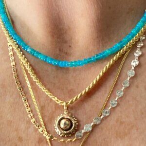 Blue Necklace STUNNING Necklace Ethiopian Paraiba Blue Beaded Fire Opal necklace